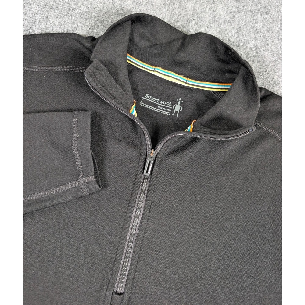 Smartwool Classic Thermal Merino Quarter Zip Baselayer Mens Large Black Ski‎